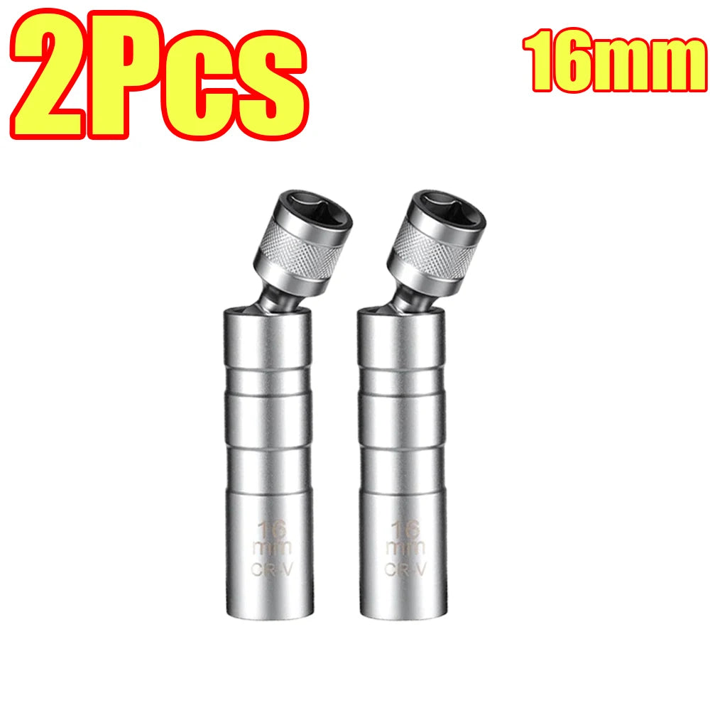 1-4Pcs Spark Plug Socket Key Magnetic 14mm 16mm Swivel Thin Wall Spark Plug Socke 12 Point Wall Ignition Plug Removal Tool