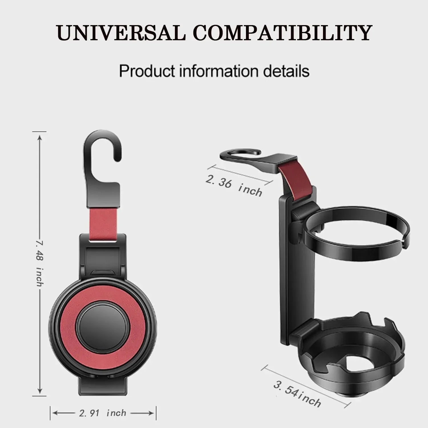 3-in-1 Cup Holder Cell Phone Holder Bag Hook for Car Seat Multifunctional Seat Back Organizer Storage Car Headrest Clip Hook