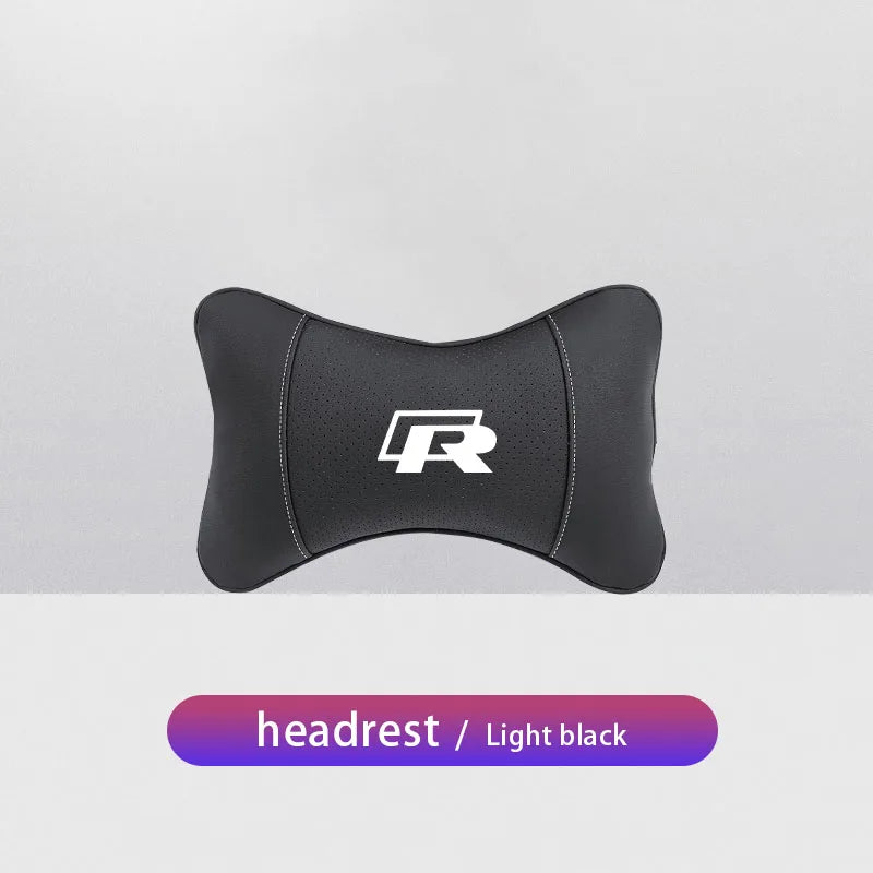 Keychain Leather Car Seat Headrest Memory Foam Comfort Neck Pillow Auto Interiors For Volkswagen VW T5 ID3 Tiguan GTI RLine Golf