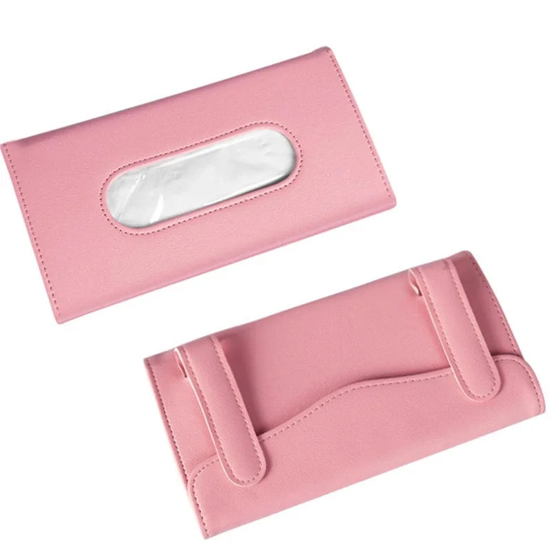 Car Tissue Box PU Leather Popular Waterproof Cars Interior Storage Boxes Auto Storages Decoration Accessories