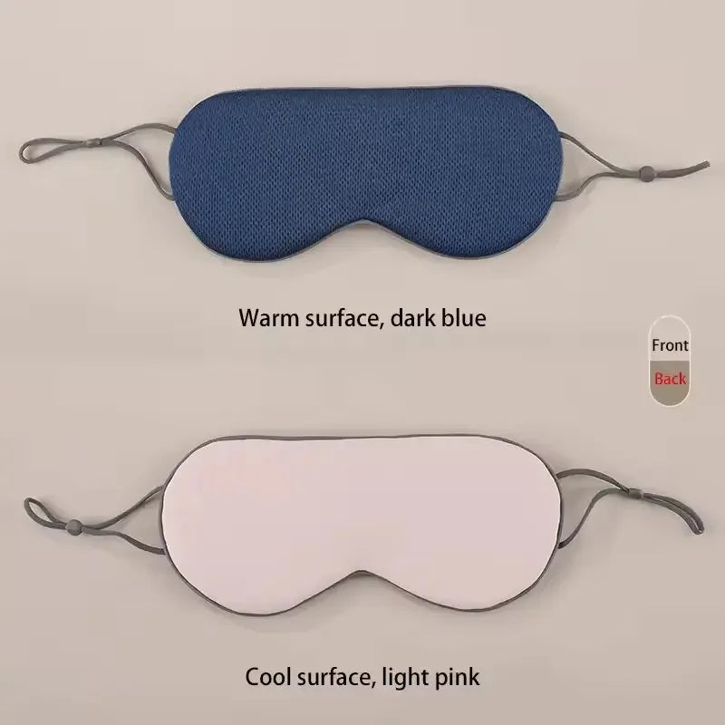 Sleep Mask Warm Cold Dual-Use Soft Silk Eye Mask Night Blackout Blindfold Eye Shade with Adjustable Elastic Strap Travel Shade