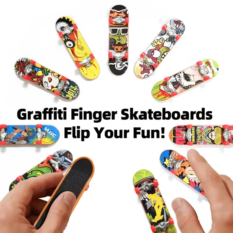 1-5Pcs Finger Skate Board Mini Collectible Creative Desktop Fingertip FingerBoard Toys For Kids Birthday Gifts Finger Skater