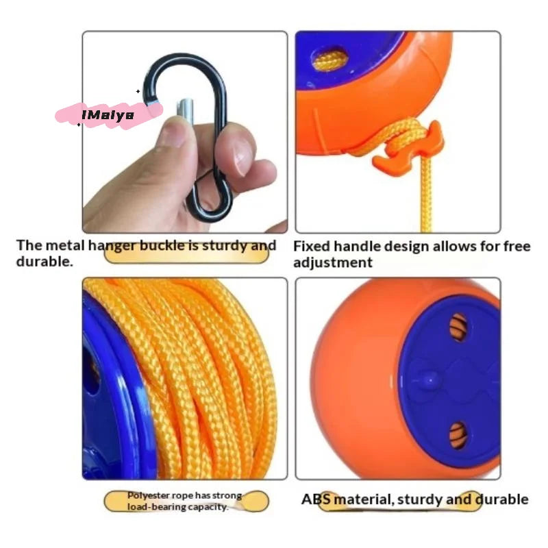M-1Pc Windproof Retractable Clothesline Outdoor Laundry Drying Rope Anti-slip Cord For Camping Hotel Portable Travel