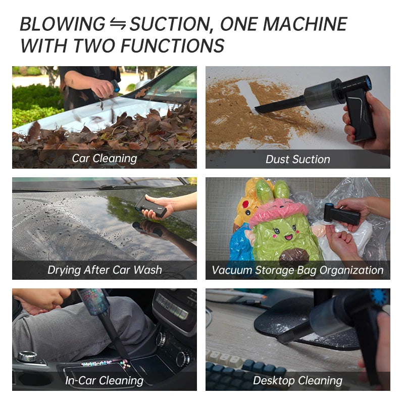 Updated W01S Turbo Fan Jet Fan,Mini Handheld 130000RPM Powerful Compressed air Duster for Car Dryer/PC/Home Cleaning