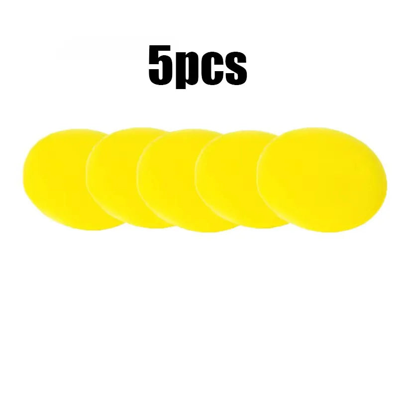 5/15pcs Car Detailing Sponge High Density Foam Applicator Pad Round Polishing Wiping Cleaning Tool For Auto Car Wash Supplies