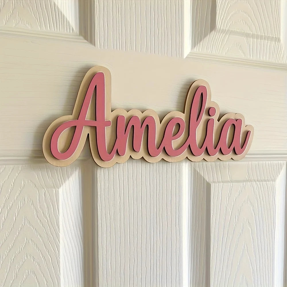 [2D Plane]1pc customized personalized signs, apartment number signs, nursery wall name signs, bedroom name wooden signs