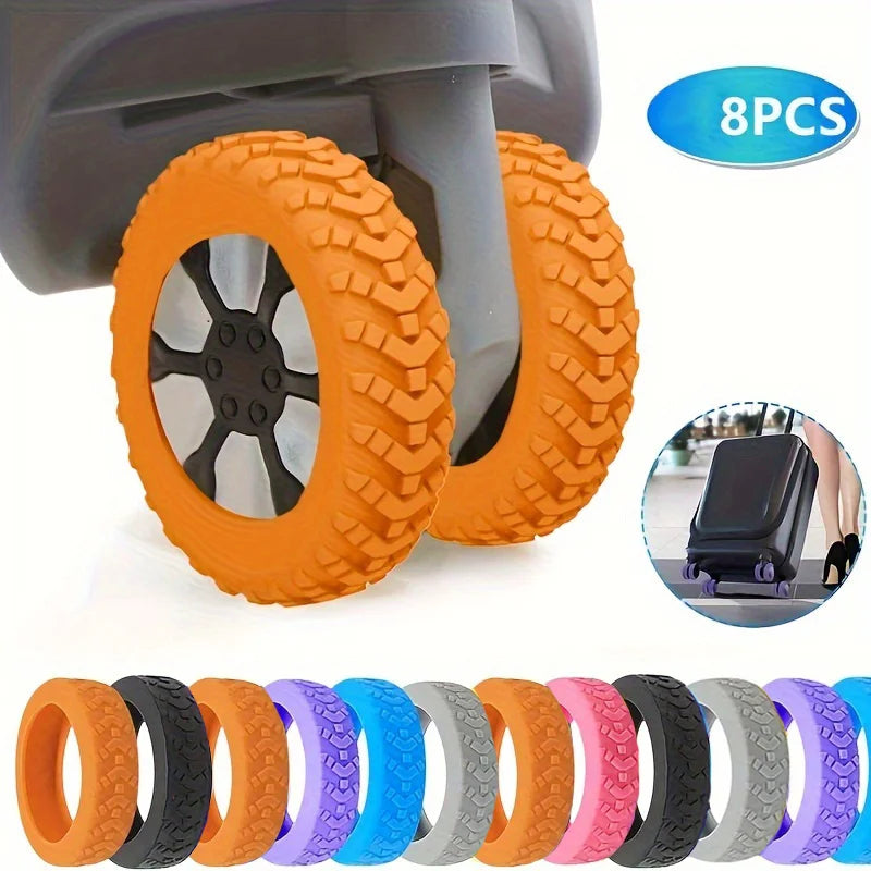 8pcs Luggage Wheel Protection Cover, Silicone Wheel Cover, Luggage Wheel Cover Cover, Noise Proof Foot Cover, Luggage Racks