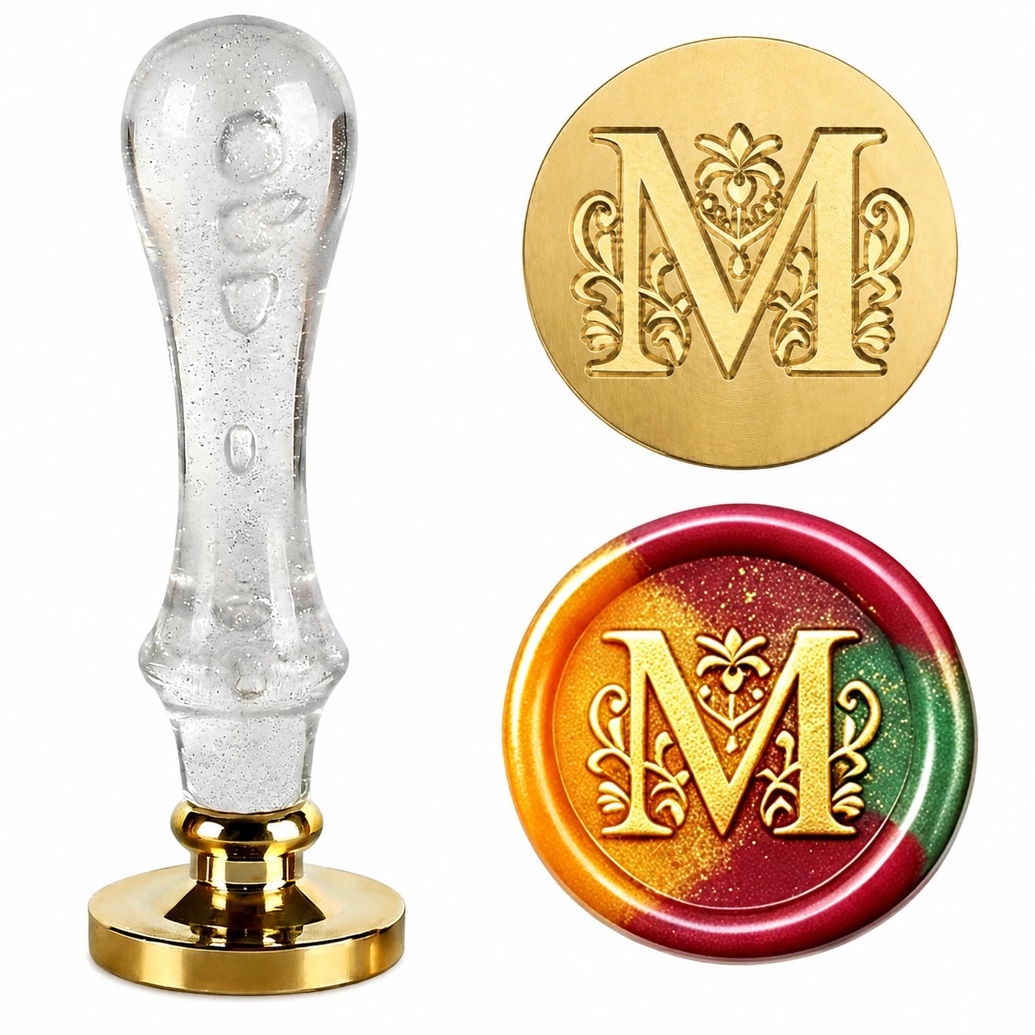 26 Letter Wax Seal Stamp,25mm Brass Head with White Bubble Handle Wax Stamp for Wedding Invitations,Birthday Cards,Envelopes
