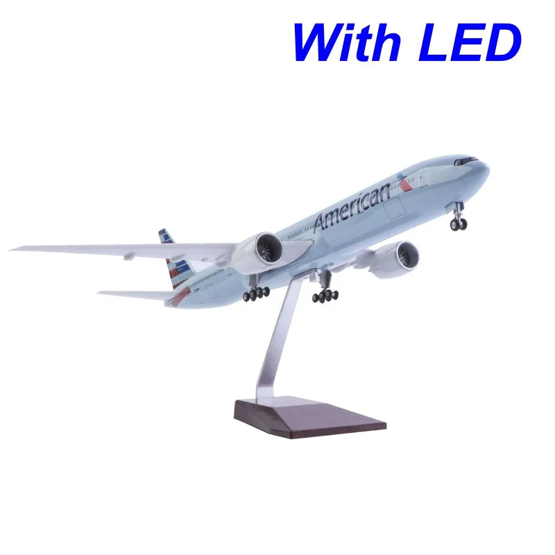 47cm Toys Model Airplane A320 B737 B747 B777 B787 MD-11 American Spirit NWA MD11 Resin Plane With Light Collection