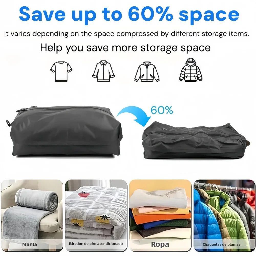 Travel Accessories Compression Bag Clothes Vacuum Storage Bags Reusable Luggage Suitcase Space Saver Clothing Packaging Bag