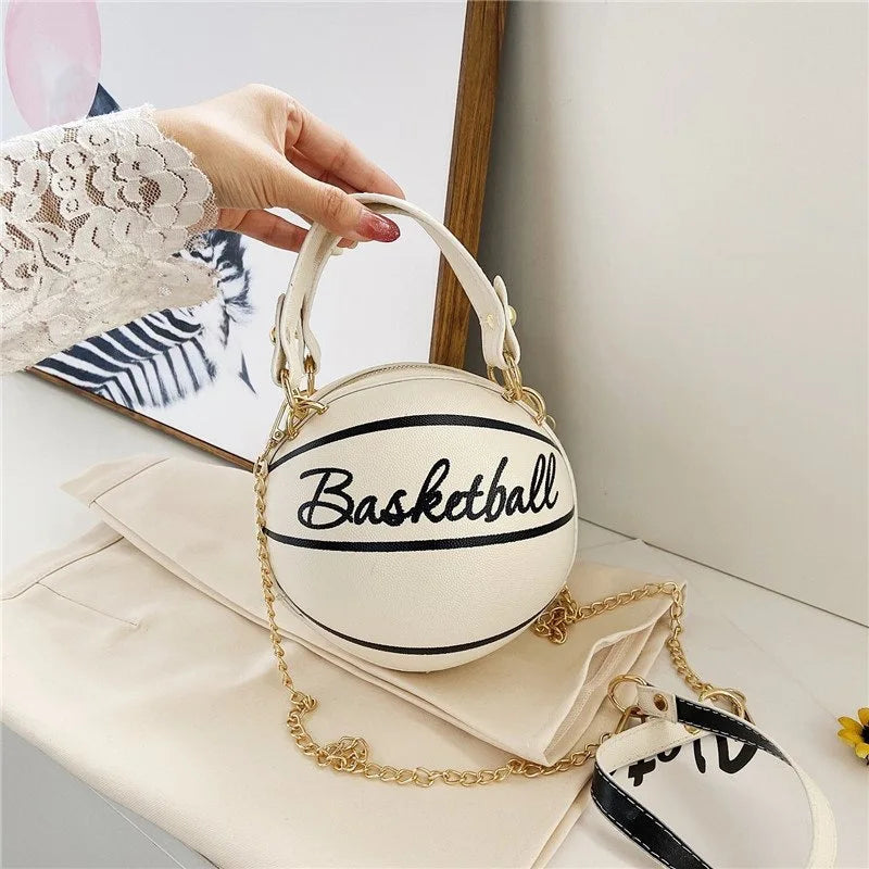 Women's INS Super Hot Personalized Basketball Bag Versatile One Shoulder Crossbody Bag Korean Edition Round Bag Fast Shipment