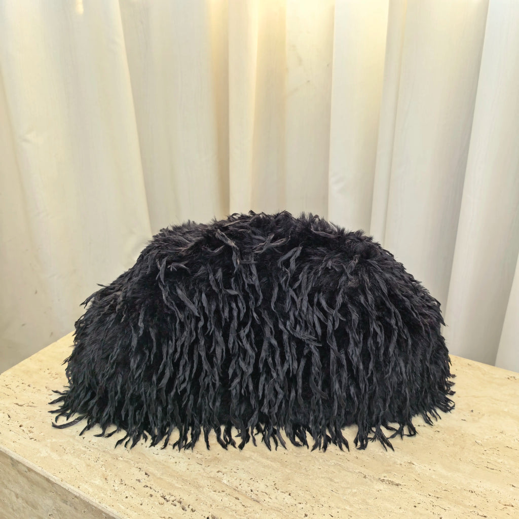 Fluffy Bag Feather Large Cloud Bag Pleated Clutch Bag Plush fairy Bag