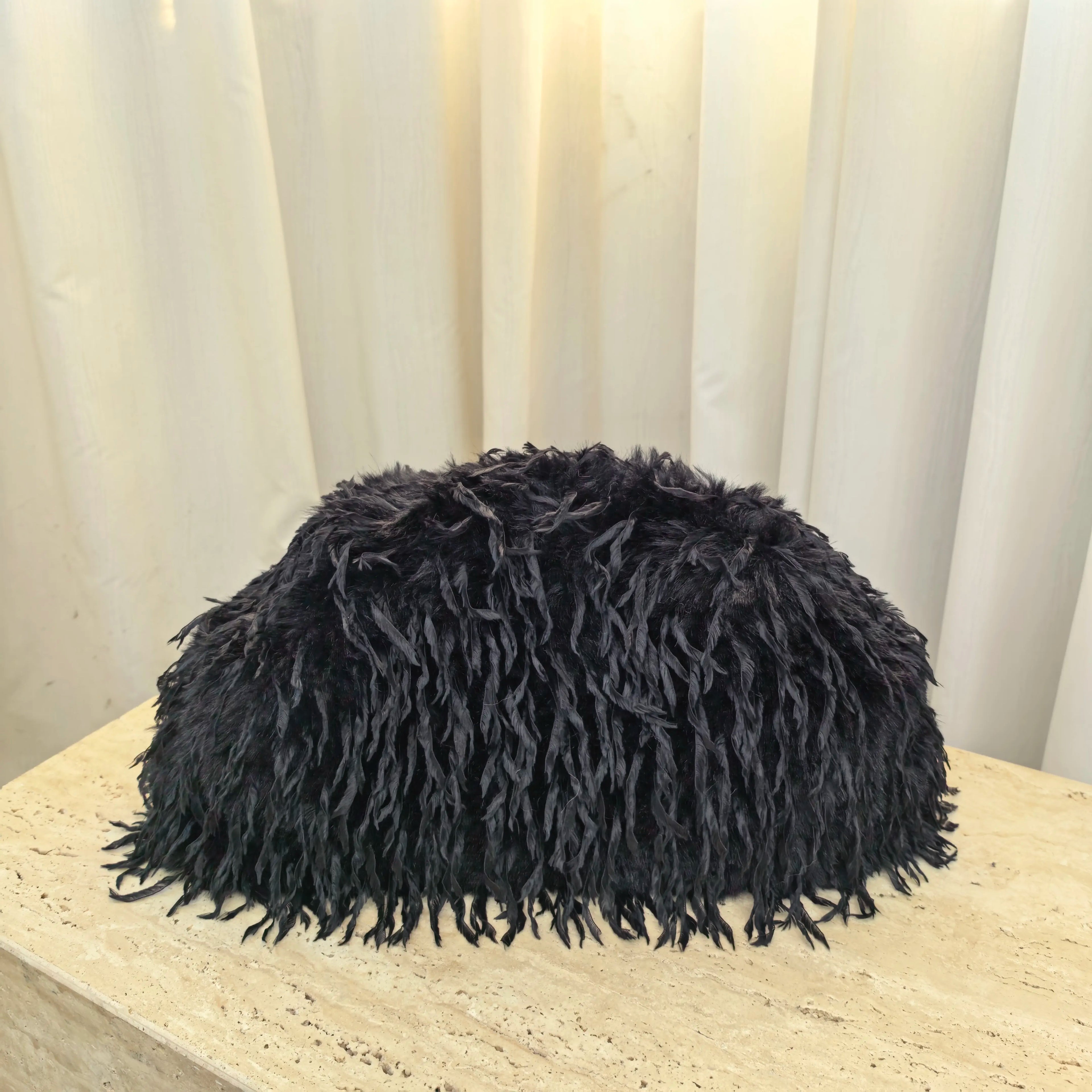 Fluffy Bag Feather Large Cloud Bag Pleated Clutch Bag Plush fairy Bag