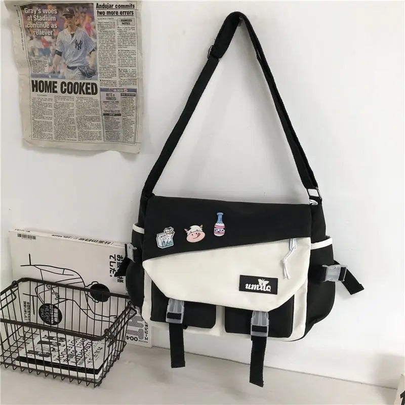 Nylon Handbags Shoulder Bag Large Capacity Crossbody Bags for Teenager Girls Men Harajuku Messenger Bag Student School Bags Sac