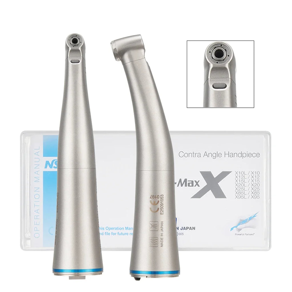 NSK Red Rings Ti Max X95L contraangulo Dental 1:5 Increasing Speed Handpiece Against Contra Angle LED Optic Fiber Quattro Spray