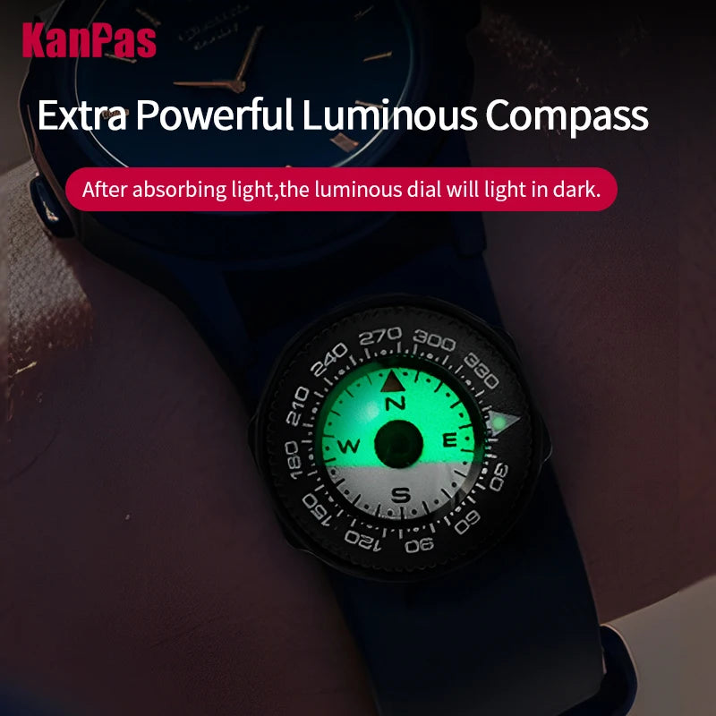KanPas Mini Button Map Compass with Turnable Bezel/Watchband Compass /Powerful Luminous Compass A-18-LH