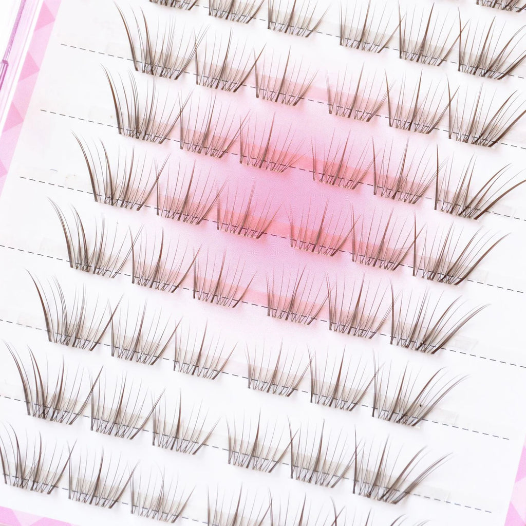 Natural Brown False Eyelashes extenstions 9-13 Mixed Length Lightweight Design False lashes for Daily eyelash makeup