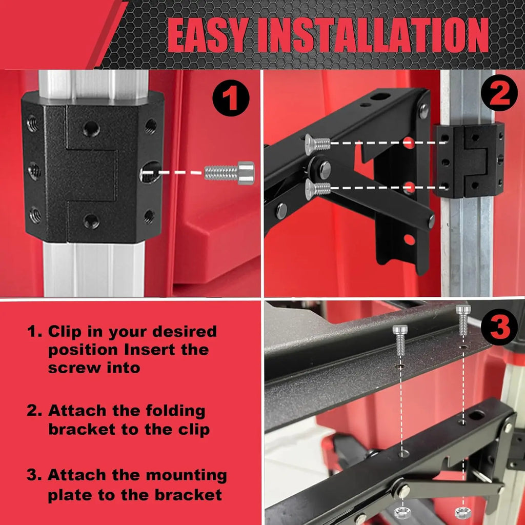 Foldable Work Table Compatible with Milwaukee Packout Toolbox, Heavy Duty Side Storage Mount Table For Your PACKOUT System