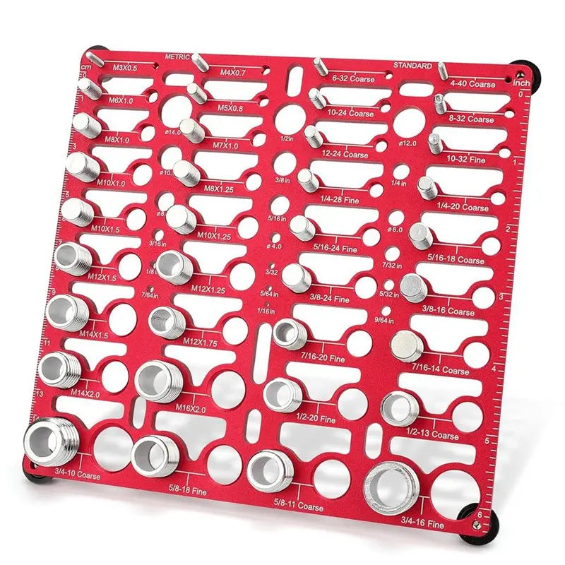 AB33-Thread Inspector With 55 Nut And Bold Thread Gauge Metric & Standard Drill Bit Gauges Wall-Mountable