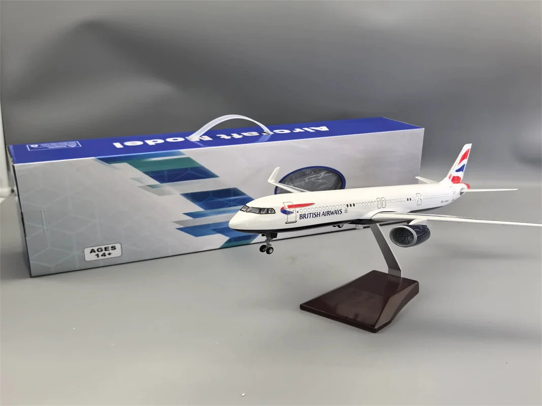 Airplane Resin 1/100 Scale 321neo A321 Neo British Airways Airlines Model 44cm Aircraft Model Plane Kit toys boys kids Gifts