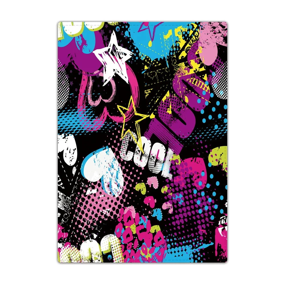 Travel Passport Holder Cover Graffiti Art Pattern Wallet Transparent  ID Card Holders Business Credit Card Holder Case Pouch