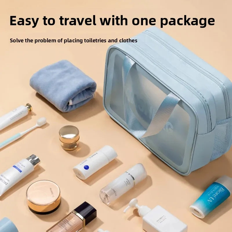 Waterproof Large Capacity Cosmetic Bag Separate Wet And Dry Travel Toiletry Storage Bag Portable Shower Makeup Storage Bag