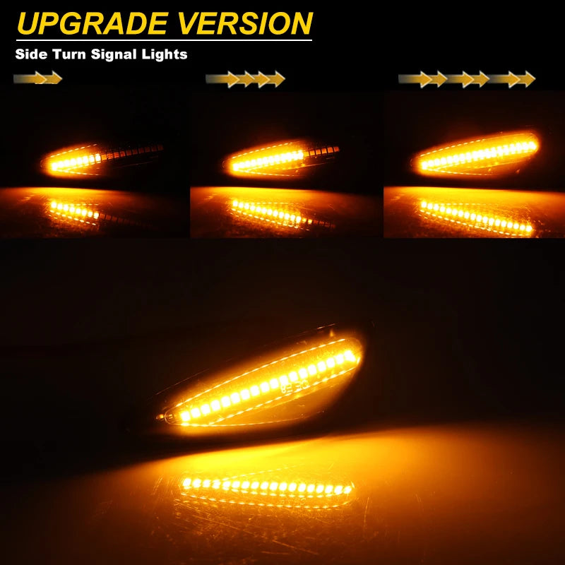 iJDM Dynamic Sequential Blink/Flow Amber LED Front Side Marker Light Assembly for Kia Sportage Turn Signal Lights 2011-2017 12V