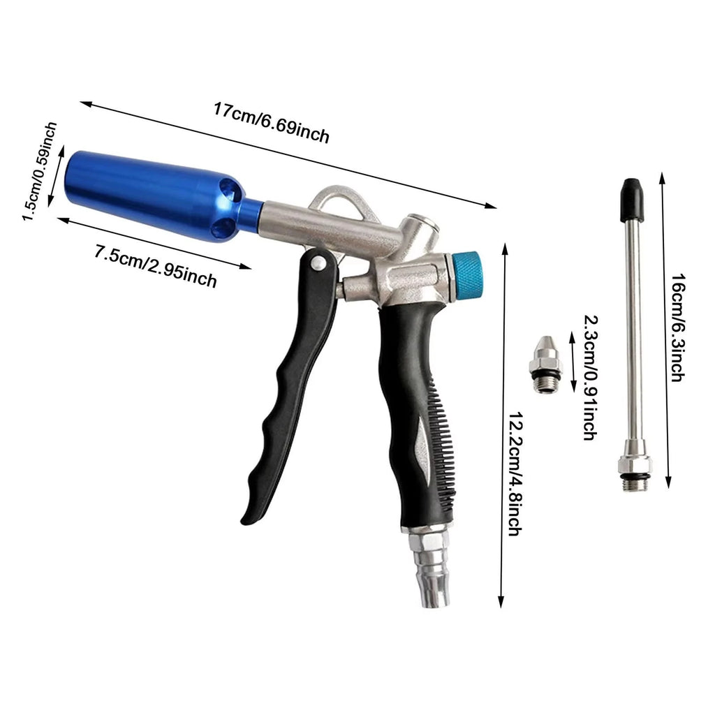 3-IN-1 Adjustable Air Blow Gun High Flow Pneumatic Dust Gun with 1/4" Air Inlet for Industrial Cleaning/Workshop Pneumatic Tool