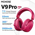 MCHOSE V9 Pro Wireless Headset 7.1 Surround Sound 53mm Gaming Headphones Noise Canceling Mic Low Latency Lightweight for PS5 PC SWITCH with Microphone