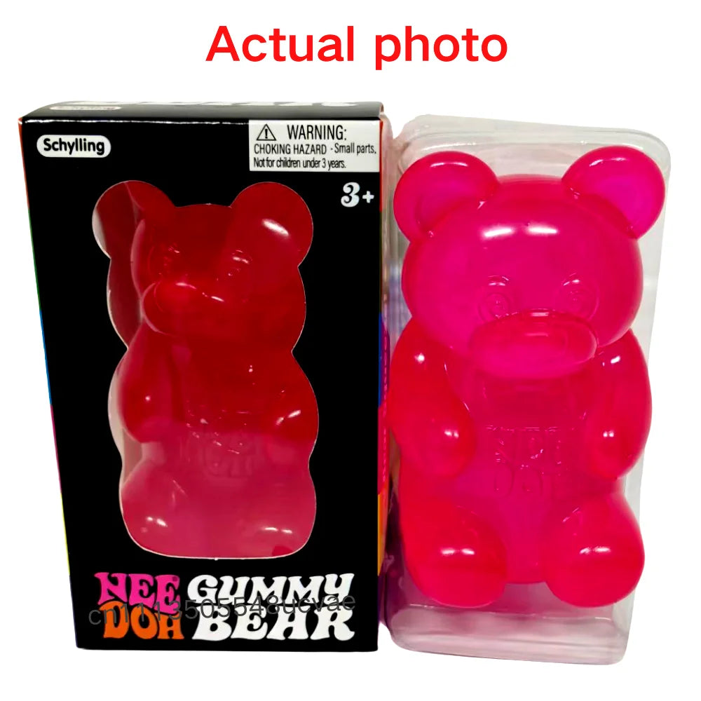 8cm NeeDoh Cute Gummy Bear Sensory Squeeze Toy with Jelly-like Filling Slow Rebound Stress Relief Toy To Alleviate Anxiety**