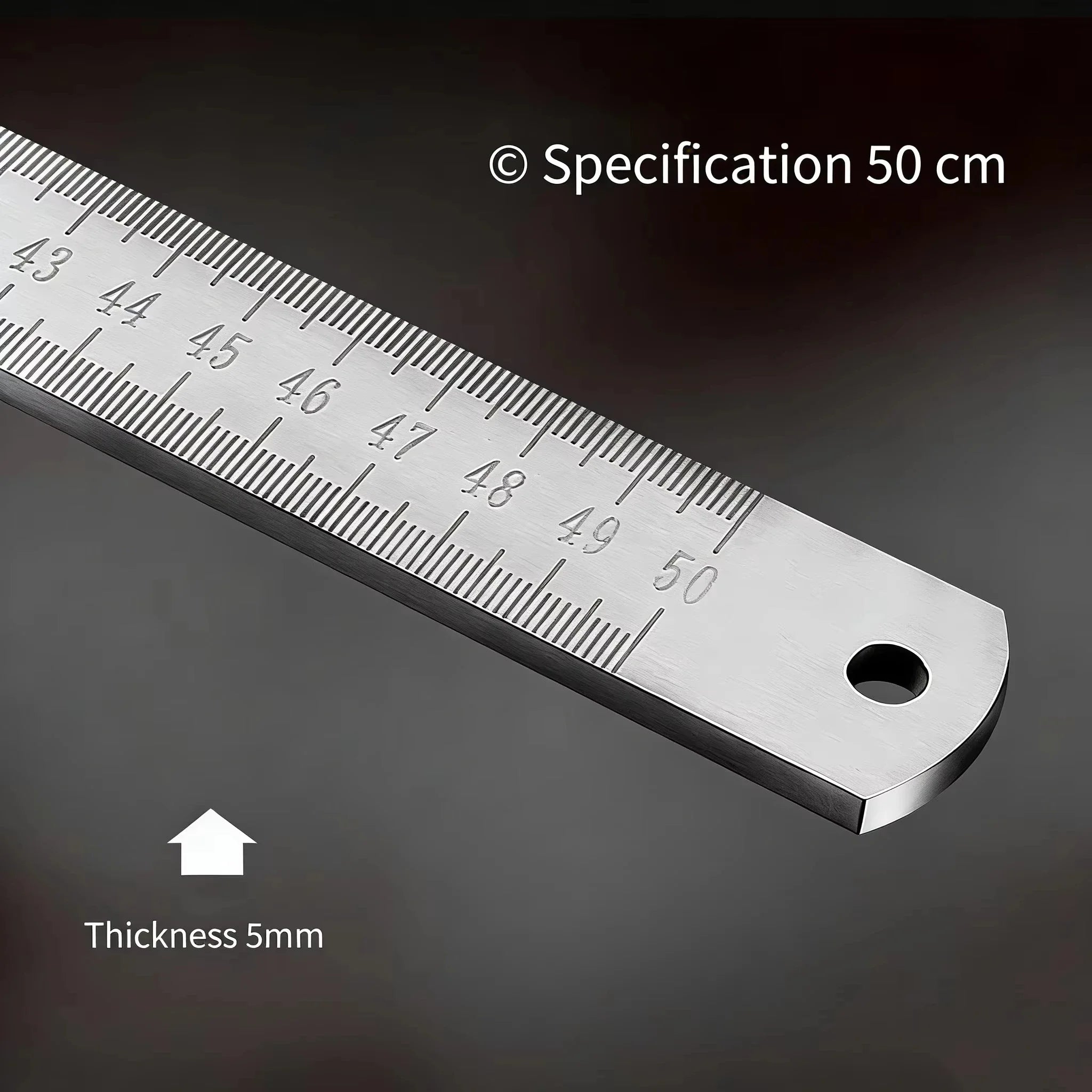 20 Inch Dual Use Stainless Steel Ruler Measuring & Emergency Window Breaking Survival Tool