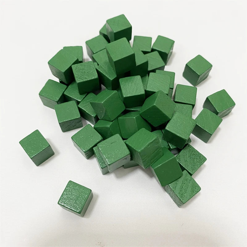 100Pcs/lots 10mm Wood Cubes Colorful Dice Chess Pieces Right Angle For Token Puzzle Board Games Early Education