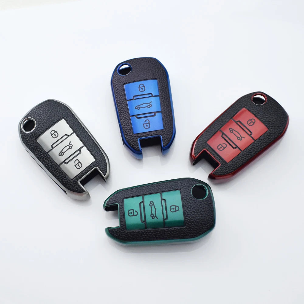 TPU Car Key Case Fob for Opel Corsa D F A E Grandland X Crossland Combo Cap for Citroen C4 Cactus C5 Aircross Berlingo Fob