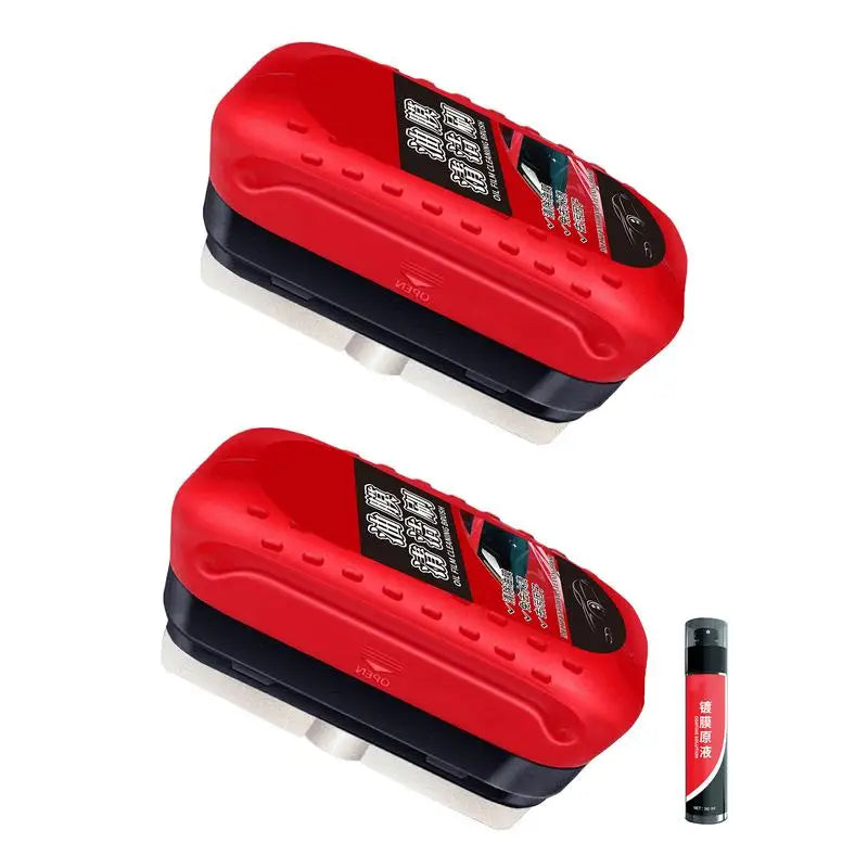 Car Glass Cleaner With Sponge Ergonomic Flexible 120ml Film Removal Oil Film Cleaner Anti-Rain Fog Function For Front Windshield
