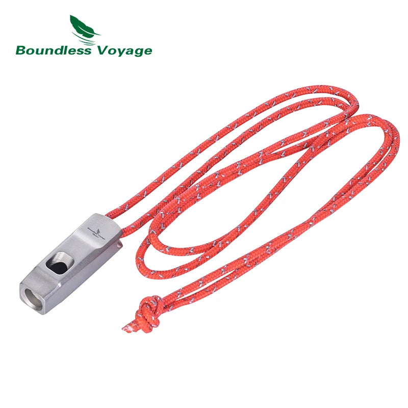 Boundless Voyage Titanium Whistle 120dB Emergency Survival Safety Gear Camping Loud Signal Whistle with Lanyard