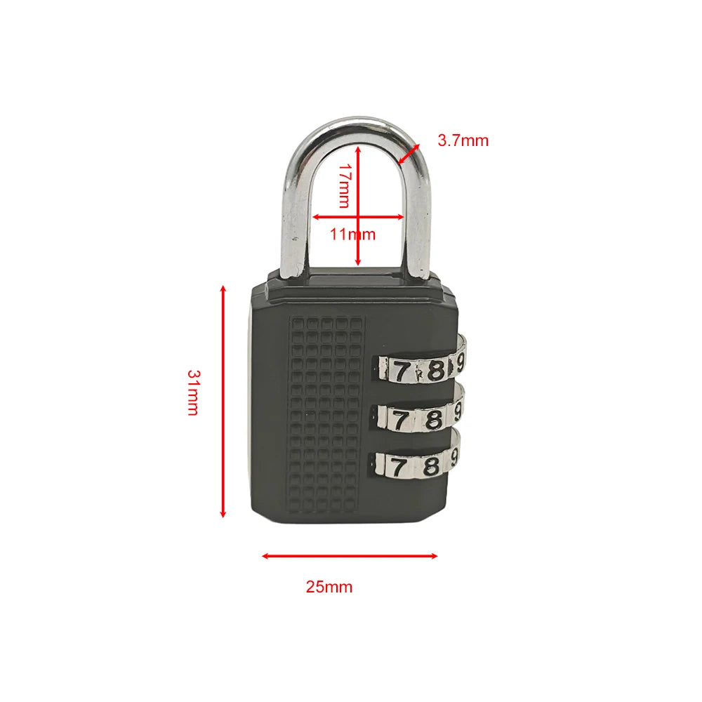 1PC Waterproof Rustproof Security Combination Padlock Anti Theft Resettable Code Lock for Travel Luggage Gym Locker Storage Box