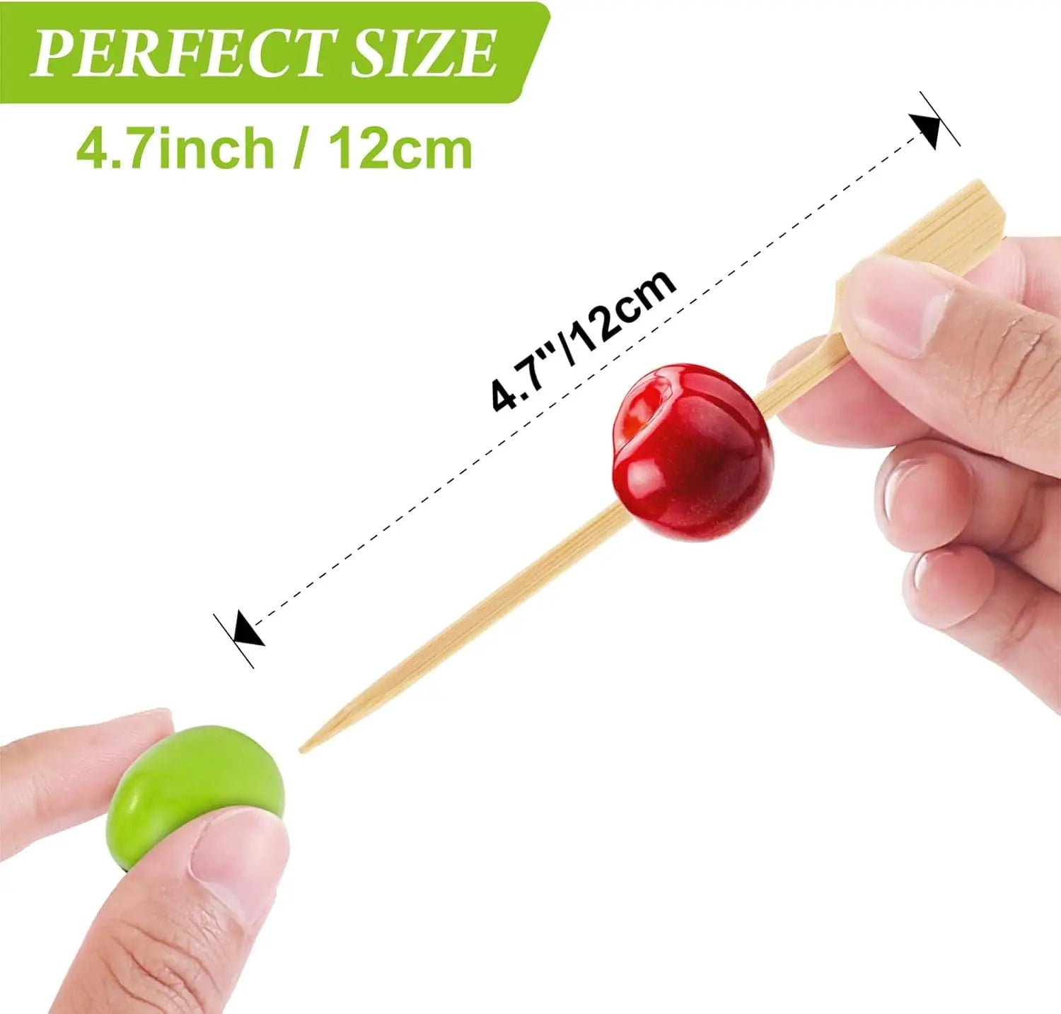 50/100pcs Bamboo Skewers Cocktail Picks for Appetizers Wooden 4.7 IN Sandwich Hamburger Skewers Disposable Fruits BBQ Food Forks