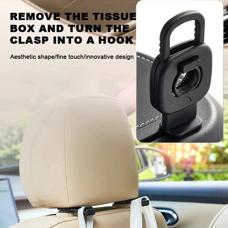 Leather Car Tissue Box Phone Number Label Center Console Armrest Napkin Box Sun Visor Tissue Box Backseat Tissue Case Fix Strap