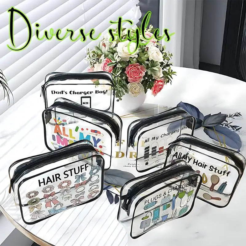 Women Large Capacity Medicine Cosmetic Bag Easy Wipe Clean Travel Toiletry Organizer Pouch For Daily Trip