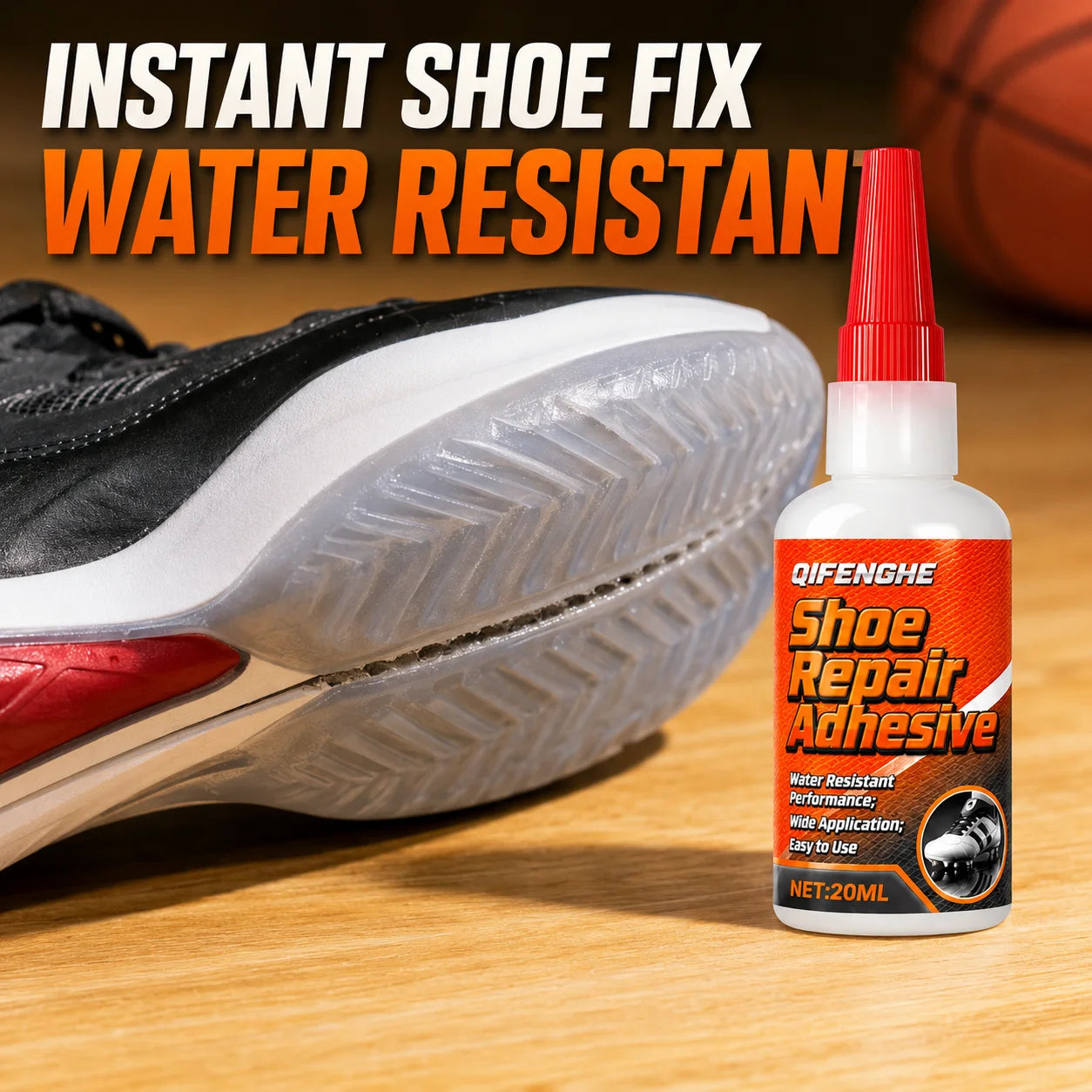 QIFENGHE 20ML Shoe Repair Adhesive, Waterproof Strong Glue for Sneakers Boots, Professional Shoe Repair Glue