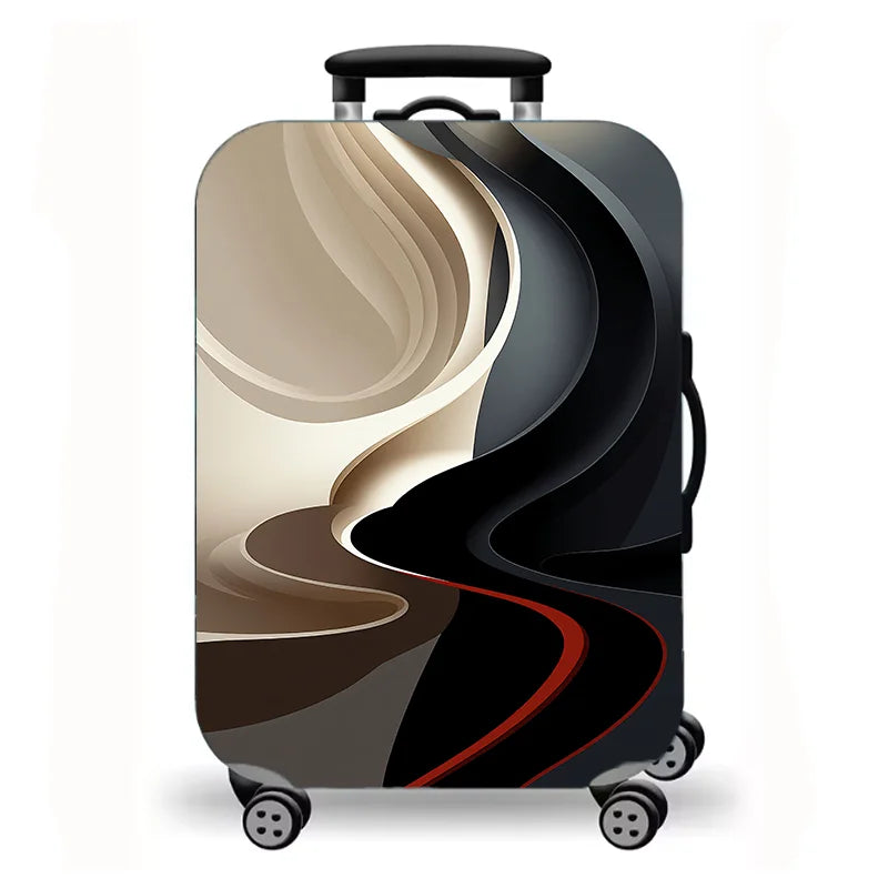 Luggage Cover,Luxury Marble Gold Vein Abstract Fluid Print Stretch Suitcase Protector,Washable Anti-Scratch Travel Baggage Cover