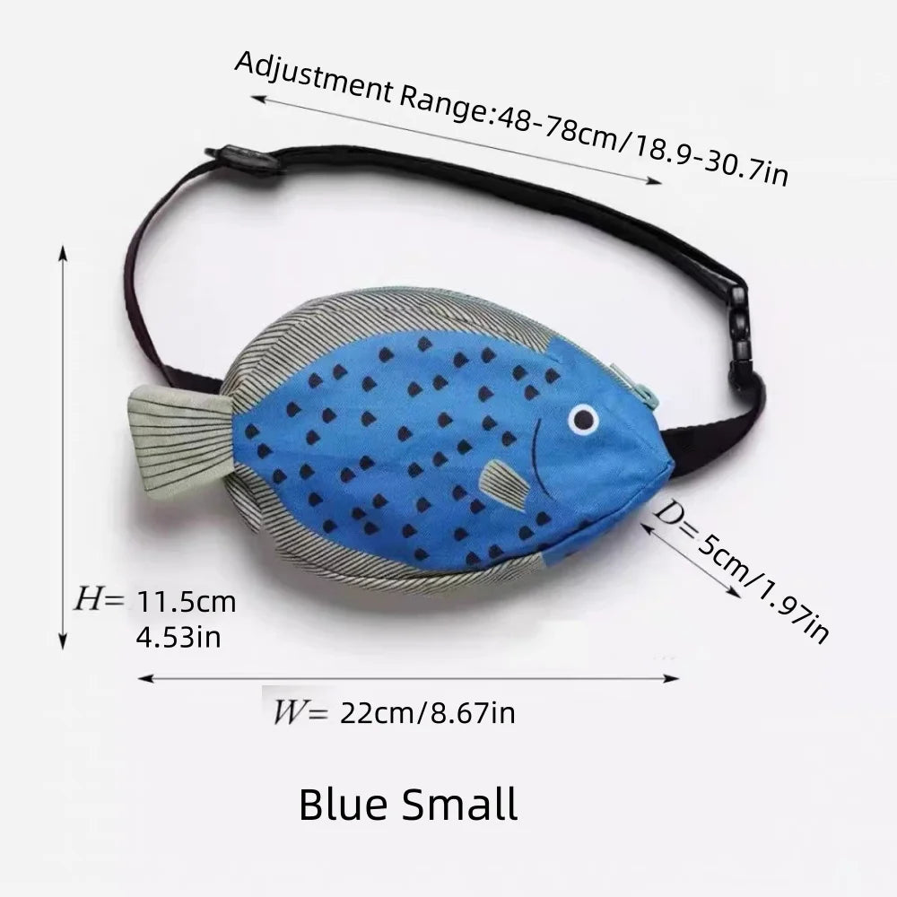 Unique Fish-Shaped Waist Bag, Outdoor Crossbody Bag, Large Capacity Casual Storage Bag, Camping Hiking Outdoor Leisure Small Backpack, Gift
