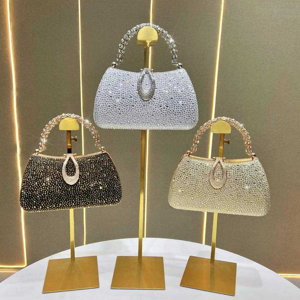 New fashion high sense light luxury dinner handbag chain messenger bag bag evening dress diamond hand bag