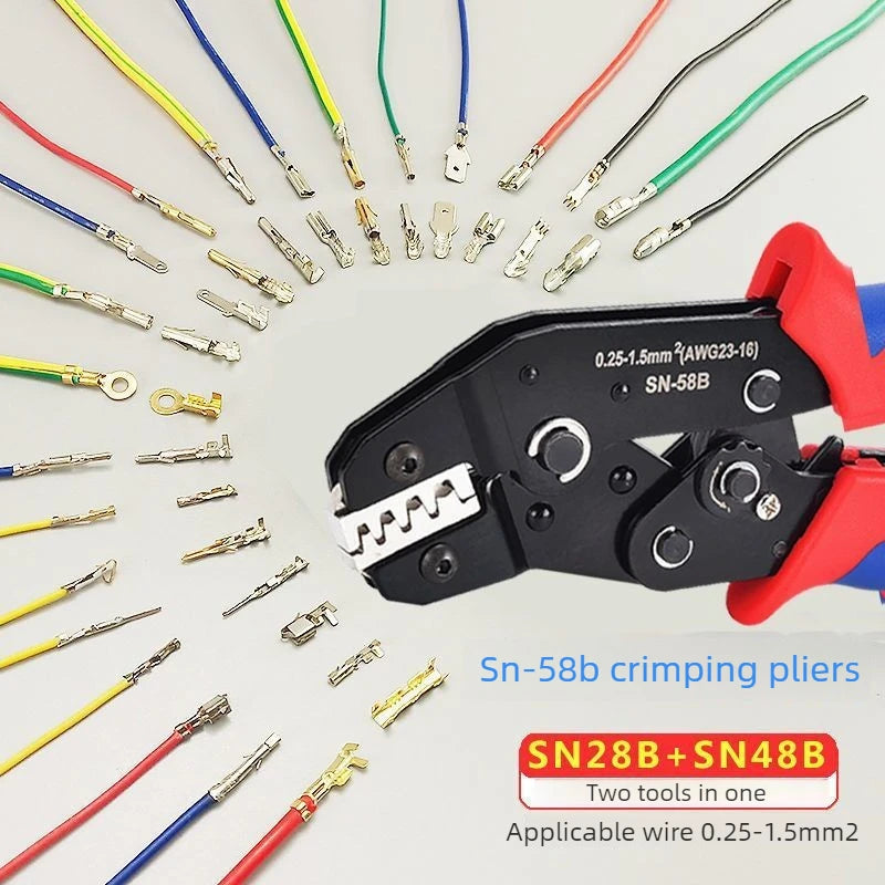Ratcheting Crimping Tool Set SN 58B for Dupont JST MOLEX Open Barrel Terminals Wire Crimper Pins Connector Pliers Tools