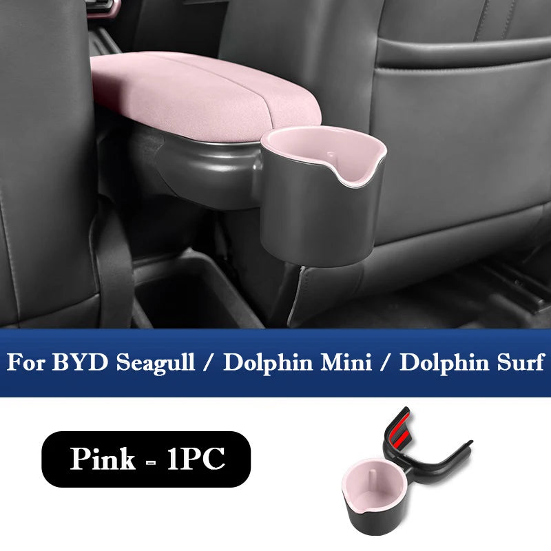 For BYD Seagull Dolphin Mini Surf Center Console Armrest Rear Cup Holder Rear Seat Drinks Storage Holder Interior Accessories