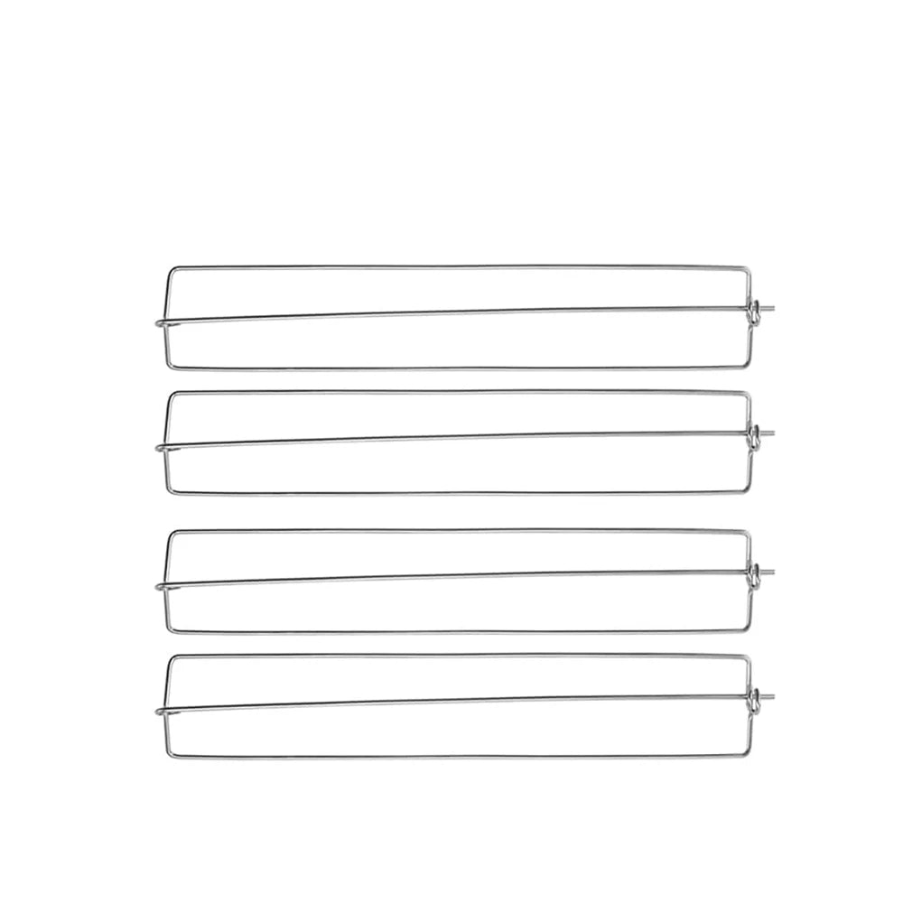 LMETJMA Chicken Wing BBQ Fork Stainless Steel Grilled Chicken Wing Rack Barbecue Wing Rails for Grilling Chicken Wings