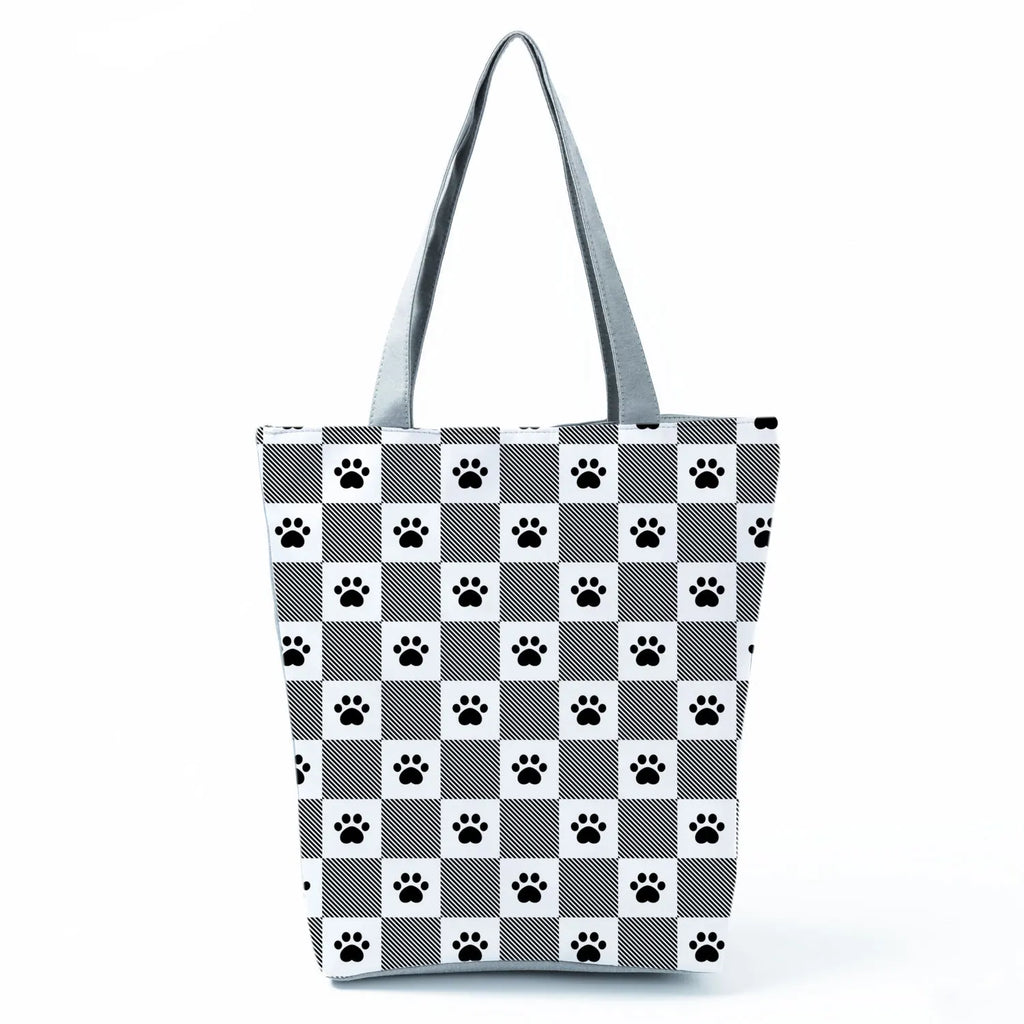 Fashion Dogs Paws Handbags Printed Love Dogs Shopping Bag Casual Women Shoulder Bag Summer Kawaii Female Tote Travel Beach Bag