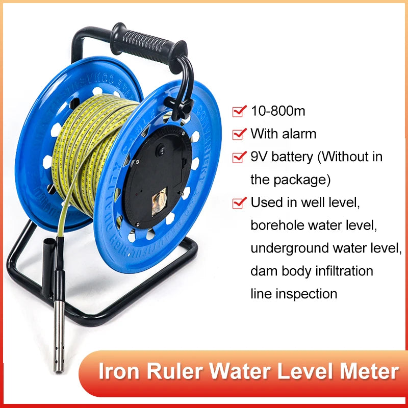 100m On-Site Well Water Level Transmitter Steel Ruler Water Level Gauge