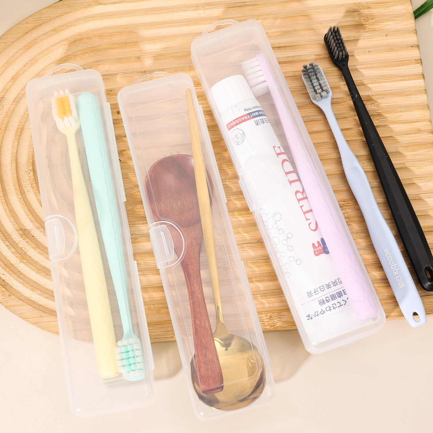 5/1pcs Portable Transparent Toothbrush Protect Holder Case Plastic Travel Camping Storage Box Bathroom Home Storage Supplies