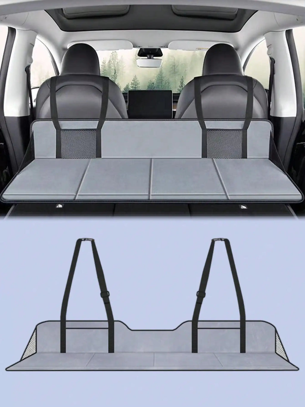 1Pc Car Bed Extender – Ideal for Camping, Road Trips & Overnight Travel, Folding Extension Mattress.
